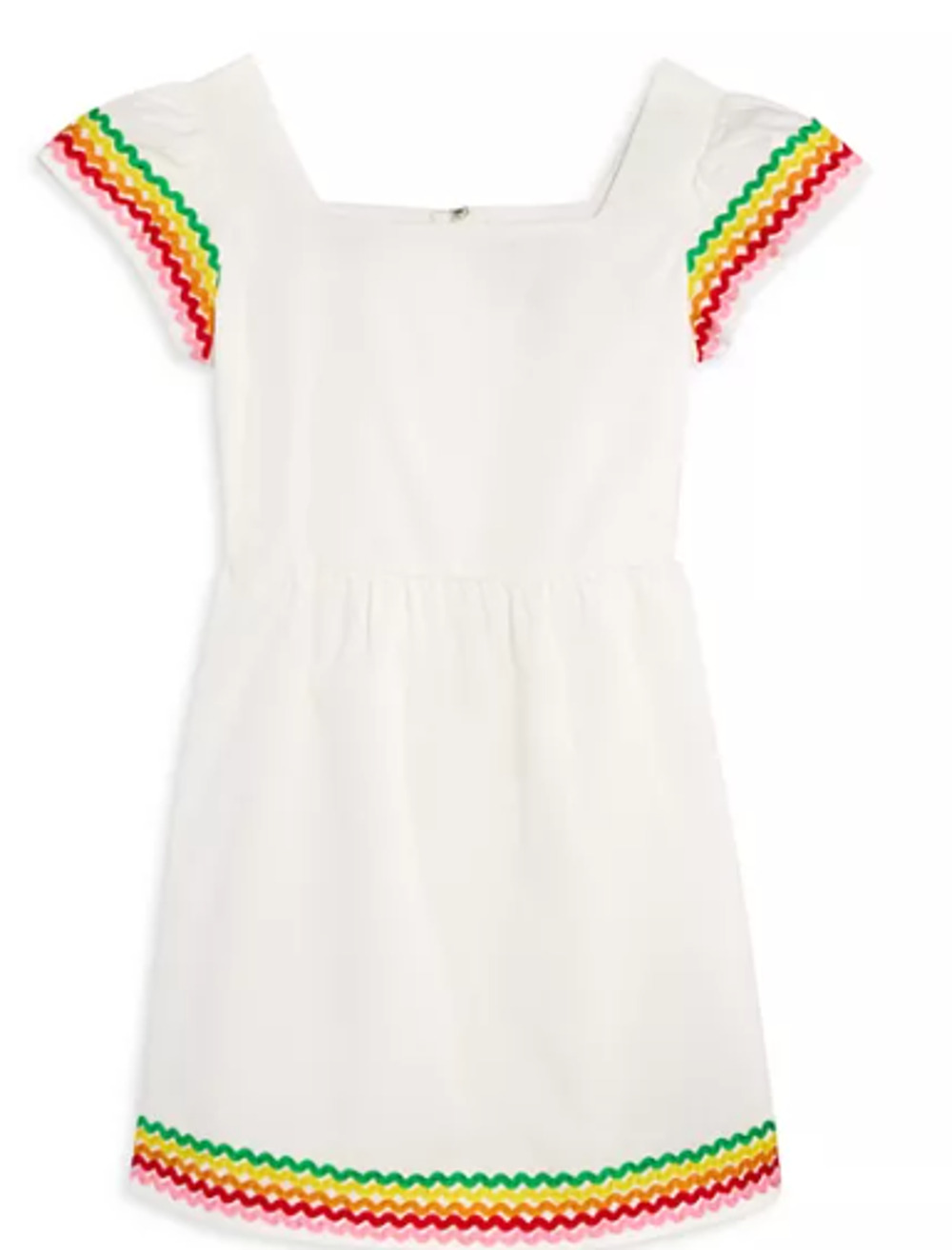 AQUA Girls' Ric Rac Trim Dress, Little Kid, Big Kid - Exclusive S